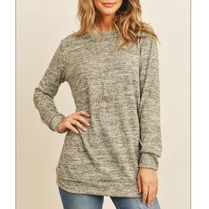 Two toned oatmeal sweatshirt tunic